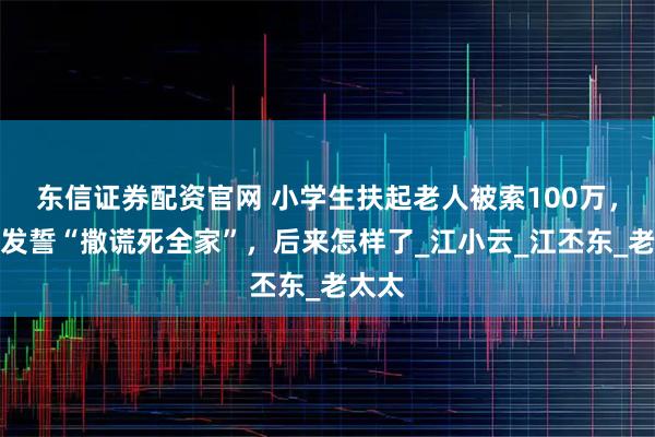 东信证券配资官网 小学生扶起老人被索100万，老人发誓“撒谎死全家”，后来怎样了_江小云_江丕东_老太太