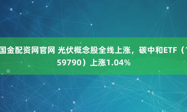国金配资网官网 光伏概念股全线上涨，碳中和ETF（159790）上涨1.04%
