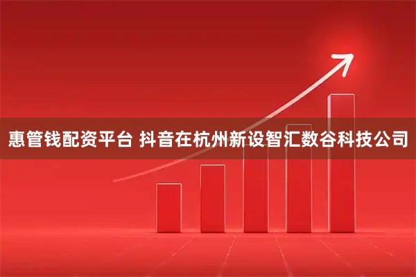 惠管钱配资平台 抖音在杭州新设智汇数谷科技公司