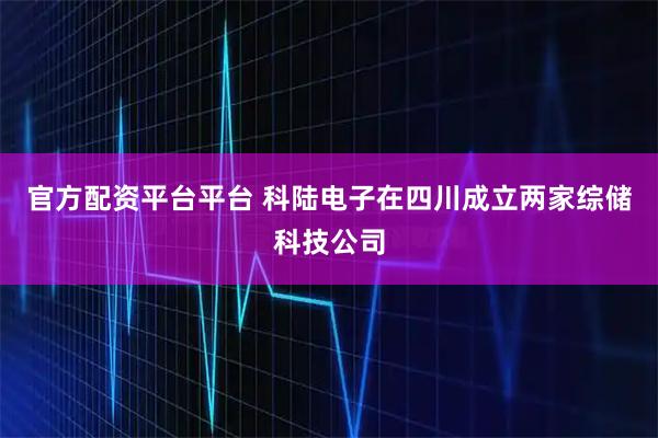 官方配资平台平台 科陆电子在四川成立两家综储科技公司
